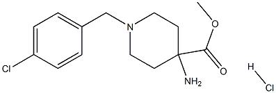 methyl 4-amino-1-(4-chlorobenzyl)piperidine-4-carboxylate hydrochloride Struktur