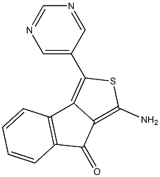 1-AMino-3-(pyriMidin-5-yl)-8H-indeno[1,2-c]thiophen-8-one Struktur