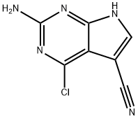 2-Amino-4-chloro-7H-pyrrolo[2,3-d]pyrimidine-5-carbonitrile Struktur