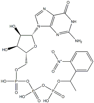 P(3)-1-(2-nitro)phenylethylguanosine 5'-O-triphosphate Struktur