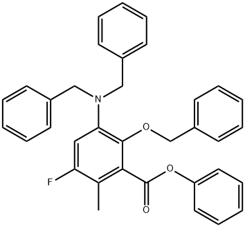 2-Benzyloxy-3-dibenzylaMino-5-fluoro-6-Methyl-benzoic acid phenyl ester Struktur