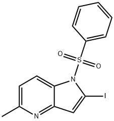 1-(Phenylsulfonyl)-2-iodo-5-Methyl-4-azaindole Struktur