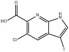 5-Chloro-3-iodo-7-azaindole-6-carboxylic acid Struktur