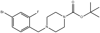 tert-butyl 4-(4-broMo-2-fluorobenzyl)piperazine-1-carboxylate Struktur