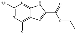 Ethyl 2-aMino-4-chloro-7H-pyrrolo[2,3-d]pyriMidine-6-carboxylate Struktur