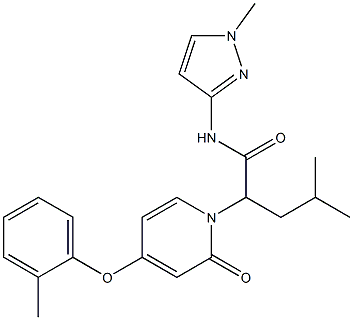 4-Methyl-N-(1-Methyl-1H-pyrazol-3-yl)-2-(2-oxo-4-(o-tolyloxy)pyridin-1(2H)-yl)pentanaMide Struktur