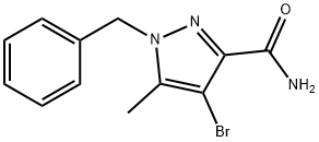 1-Benzyl-4-bromo-5-methyl-1H-pyrazole-3-carboxamide Struktur