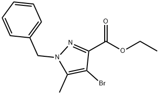 Ethyl 1-benzyl-4-bromo-5-methyl-1H-pyrazole-3-carboxylate Struktur