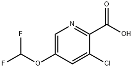 3-Chloro-5-difluoroMethoxy-pyridine-2-carboxylic acid Struktur