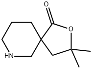 3,3-Dimethyl-2-oxa-7-aza-spiro[4.5]decan-1-one Struktur