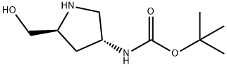 tert-Butyl ((3R,5S)-5-(hydroxyMethyl)pyrrolidin-3-yl)carbaMate Struktur