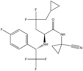 (S)-N-(1-Cyanocyclopropyl)-5-cyclopropyl-4,4-difluoro-2-((S)-2,2,2-trifluoro-1-(4-fluorophenyl)ethylaMino)pentanaMide Struktur