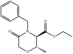 (2S,3R)-2-Methyl-5-oxo-4-(phenylMethyl)-3-Morpholinecarboxylic acid ethyl ester Struktur