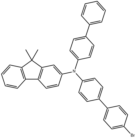 N-(biphenyl-4-yl)-N-(4'-broMobiphenyl-4-yl)-9,9-diMethyl-9H-fluoren-2-aMine Struktur