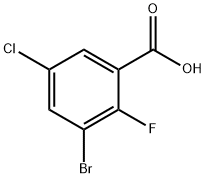 Benzoic acid, 3-broMo-5-chloro-2-fluoro- Struktur