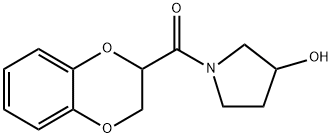 (2,3-Dihydro-benzo[1,4]dioxin-2-yl)-(3-hydroxy-pyrrolidin-1-yl)-Methanone Struktur