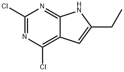 2,4-dichloro-6-ethyl-7Hpyrrolo[
2,3-d]pyrimidine Struktur