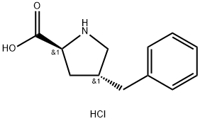 (2S,4R)-4-Benzylpyrrolidine-2-carboxylic acid hydrochloride Struktur