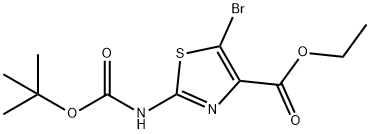 5-BroMo-2-tert-butoxycarbonylaMino-thiazole-4-carboxylic acid ethyl ester Struktur