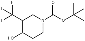 tert-butyl 4-hydroxy-3-(trifluoroMethyl)piperidine-1-carboxylate Struktur