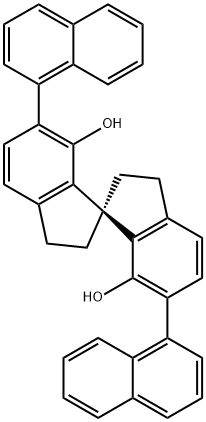 (1R)-2,2',3,3'-tetrahydro-6,6'-di-1-naphthalenyl-1,1'-Spirobi[1H-indene]-7,7'-diol Struktur