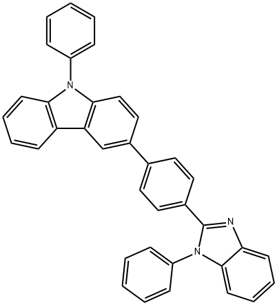 9-Phenyl-3-[4-(1-phenyl-1H-benzimidazol-2-yl)phenyl]-9H-carbazole Struktur