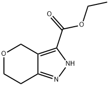 2,4,6,7-Tetrahydro-pyrano[4,3-c]pyrazole-3-carboxylic acid ethyl ester Struktur