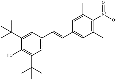 3,5-Di-tert-butyl-4-hydroxy-3',5'-dimethyl-4'-nitro-trans-stilbene Struktur