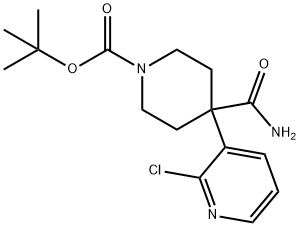 1-Piperidinecarboxylic acid, 4-(aMinocarbonyl)-4-(2-chloro-3-pyridinyl)-, 1,1-diMethylethyl ester Struktur