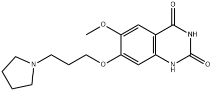 6-Methoxy-7-(3-(pyrrolidin-1-yl)propoxy)quinazoline-2,4-diol Struktur