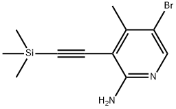 5-broMo-4-Methyl-3-((triMethylsilyl)ethynyl)pyridin-2-aMine Struktur