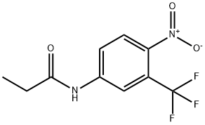 N-[4-Nitro-3-(trifluoromethyl)phenyl]ropanamide Struktur