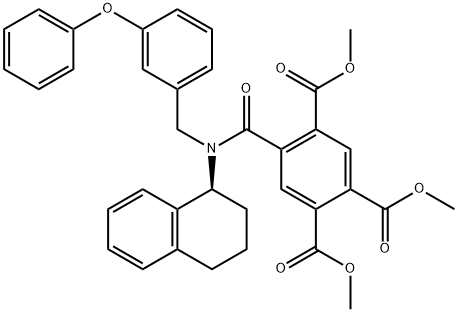 1,2,4-Benzenetricarboxylic acid, 5-[[[(3-phenoxyphenyl)Methyl][(1S)-1,2,3,4-tetrahydro-1-naphthalenyl]aMino]carbonyl]-, 1,2,4-triMethyl ester Struktur