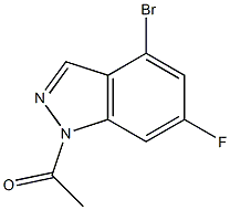 1-(4-bromo-6-fluoro-1H-indazol-1-yl)ethanone Struktur