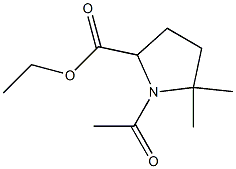 ethyl 1-acetyl-5,5-dimethylpyrrolidine-2-carboxylate Struktur