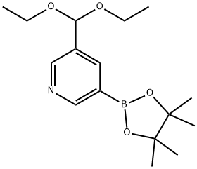 3-(diethoxymethyl)-5-(4,4,5,5-tetrame
thyl-1,3,2-dioxaborolan-2-yl)pyridine Struktur