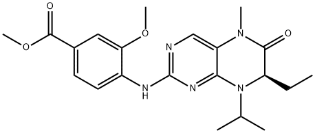 (R)-4-(7-Ethyl-8-isopropyl-5-Methyl-6-oxo-5,6,7,8-tetrahydro-pteridin-2-ylaMino) -3-Methoxy-benzoic acid Methyl ester Struktur