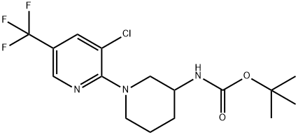 (3'-Chloro-5'-trifluoroMethyl-3,4,5,6-tetrahydro-2H-[1,2']bipyridinyl-3-yl)-carbaMic acid tert-butyl ester Struktur