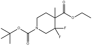 1-tert-butyl 4-ethyl 3,3-difluoro-4-Methylpiperidine-1,4-dicarboxylate Struktur