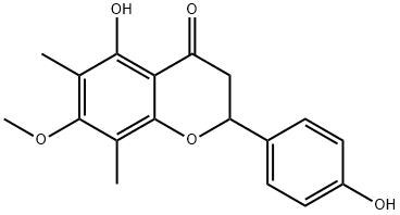 2,3-Dihydro-5-hydroxy-2-(4-hydroxyphenyl)-7-methoxy-6,8-dimethyl-4H-1-benzopyran-4-one Struktur