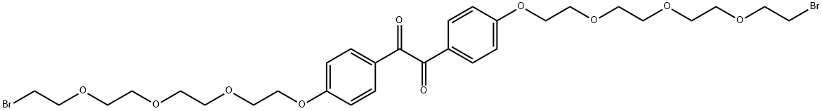 1,2-bis(4-(2-(2-(2-(2-broMoethoxy)ethoxy)
ethoxy)ethoxy)phenyl)ethane-1,2-dione Struktur