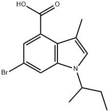 1H-Indole-4-carboxylic acid, 6-broMo-3-Methyl-1-(1-Methylpropyl)- Struktur