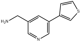 (5-(thiophen-3-yl)pyridin-3-yl)methanamine Struktur