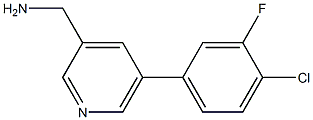 (5-(4-chloro-3-fluorophenyl)pyridin-3-yl)methanamine Struktur