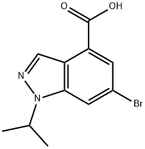 6-BROMO-1-ISOPROPYL-1H-INDAZOLE-4-CARBOXYLIC ACID Struktur