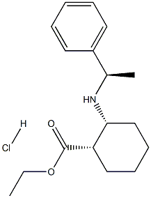 (1S,2R)-ethyl 2-((R)-1-phenylethylamino)cyclohexanecarboxylate hydrochloride Struktur