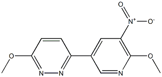 3-methoxy-6-(6-methoxy-5-nitropyridin-3-yl)pyridazine Struktur