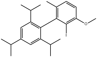 2-iodo-2',4',6'-triisopropyl-3-Methoxy-6-Methylbiphenyl Struktur