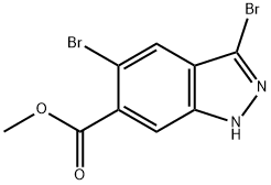 3,5-DibroMo-1H-indazole-6-carboxylic acid Methyl ester Struktur