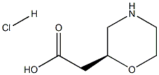 (S)-2-(morpholin-2-yl)acetic acid hydrochloride Structure